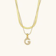 Marissa - Layered Gold Initial Letter Necklace