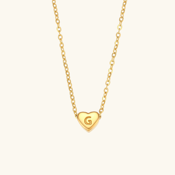 Juliette - Heart Initial Gold Necklace