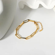 Sandra - Gold Paperclip Chain Bracelet