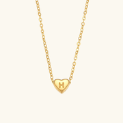 Juliette - Heart Initial Gold Necklace
