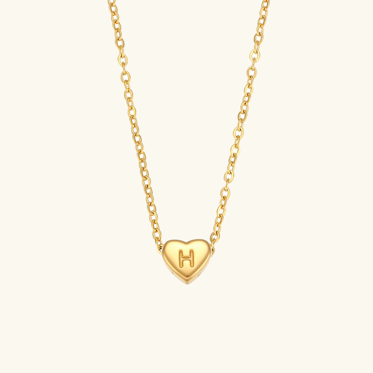 Juliette - Heart Initial Gold Necklace