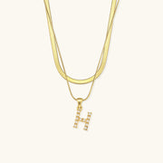 Marissa - Layered Gold Initial Letter Necklace