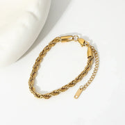 Stacey - Rope Chain Gold Bracelet