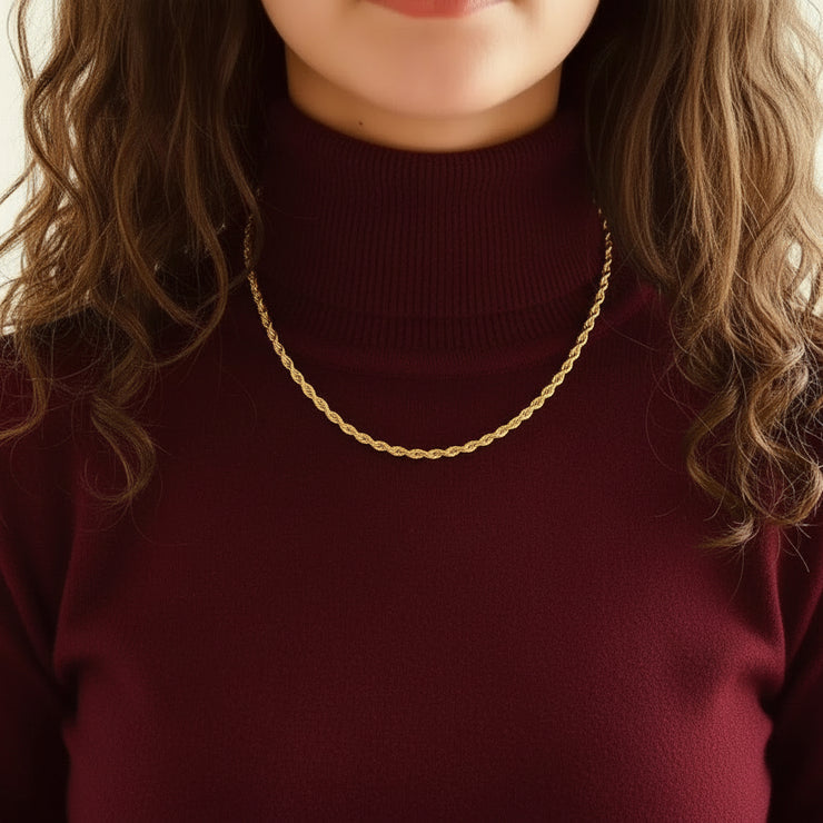 Riley - Rope Chain Gold Necklace