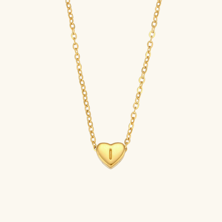 Juliette - Heart Initial Gold Necklace