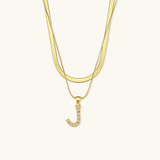 Marissa - Layered Gold Initial Letter Necklace