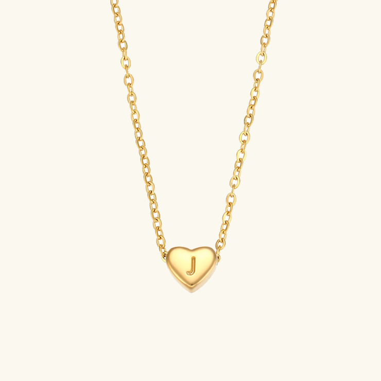 Juliette - Heart Initial Gold Necklace