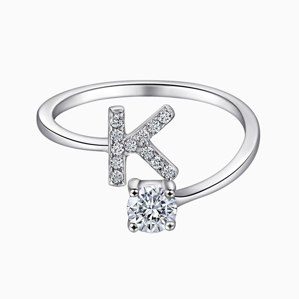 Initial Silver Ring