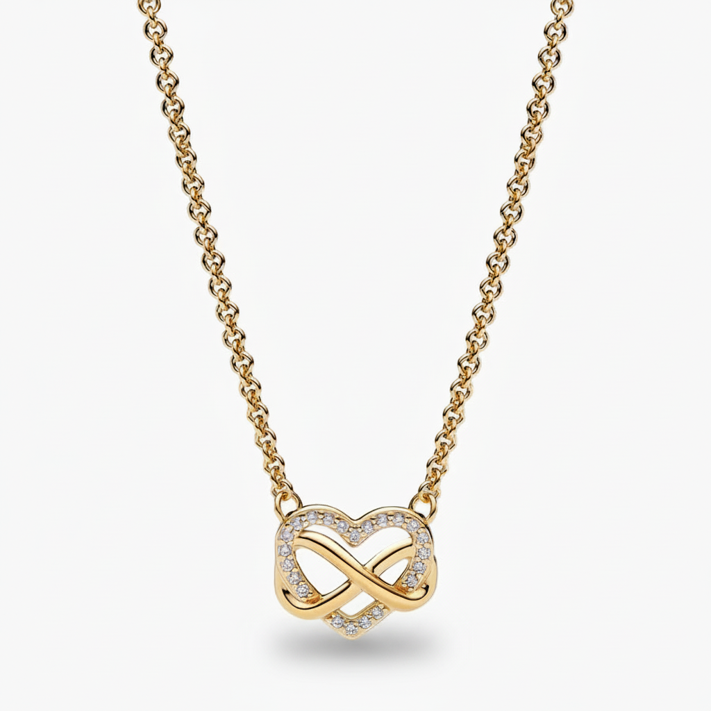 Jenna - Heart Infinity Pearl Necklace