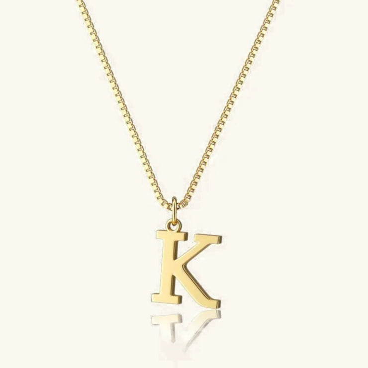 Karina - Letter Initial Gold Necklace