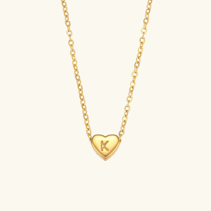 Juliette - Heart Initial Gold Necklace