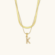 Marissa - Layered Gold Initial Letter Necklace