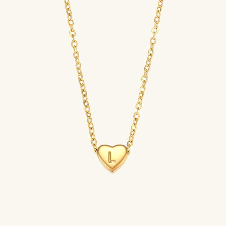 Juliette - Heart Initial Gold Necklace