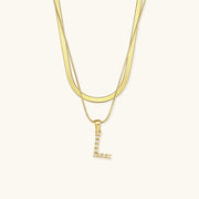 Marissa - Layered Gold Initial Letter Necklace