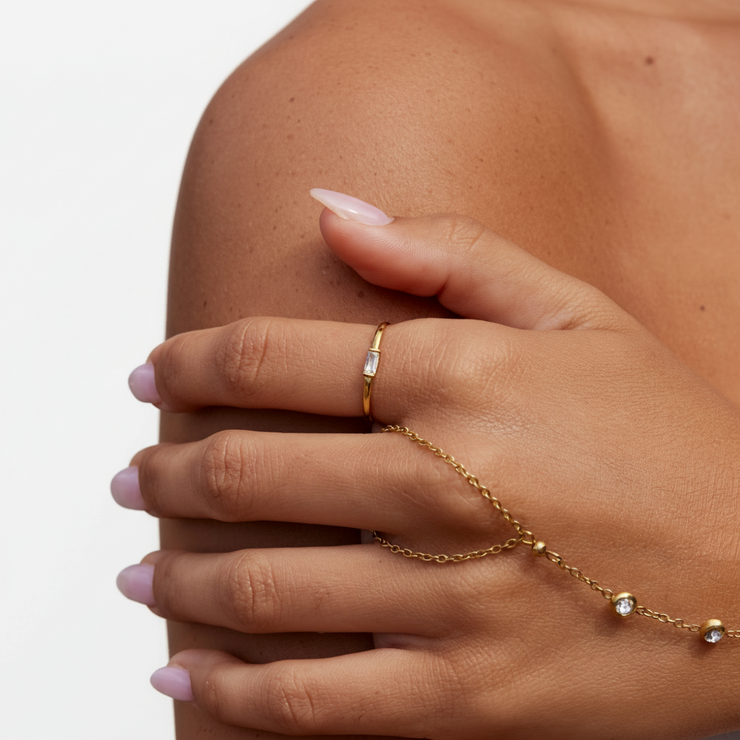 Shaina - Crystal Gold Ring