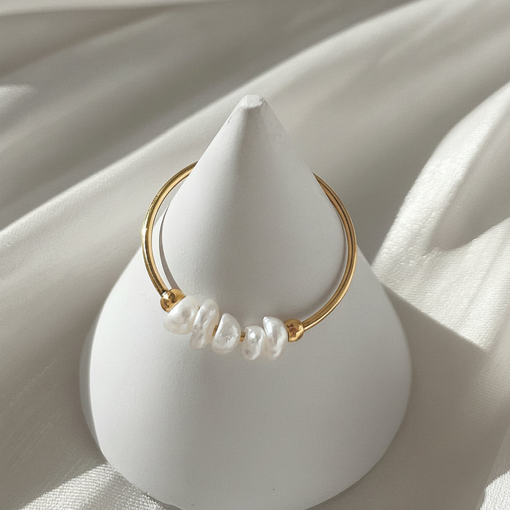 Magnolia - Freshwater Pearl Gold Ring