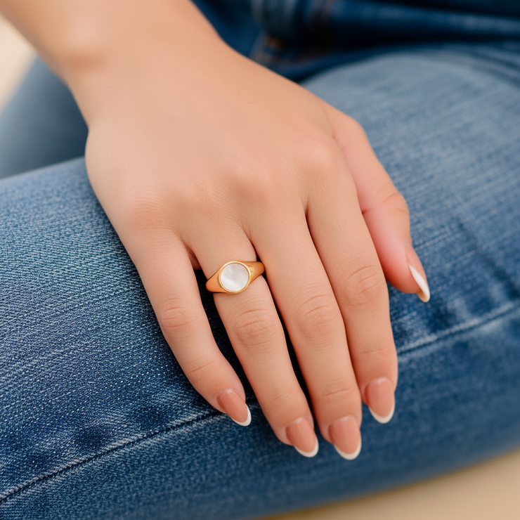 Mariam - Pearl Gold Ring