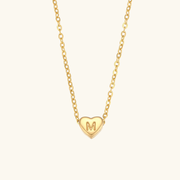 Juliette - Heart Initial Gold Necklace
