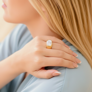 Nora - Smooth Shell Gold Ring