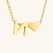 Mallory - Love Initial Letter Necklace