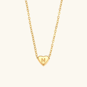 Juliette - Heart Initial Gold Necklace