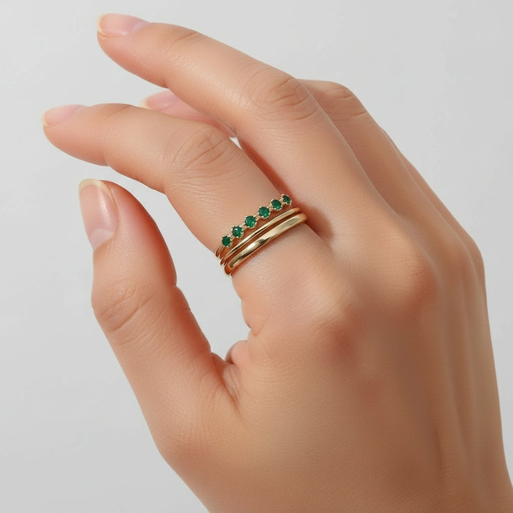 Priscilla - Diamond Simulant Gold Ring