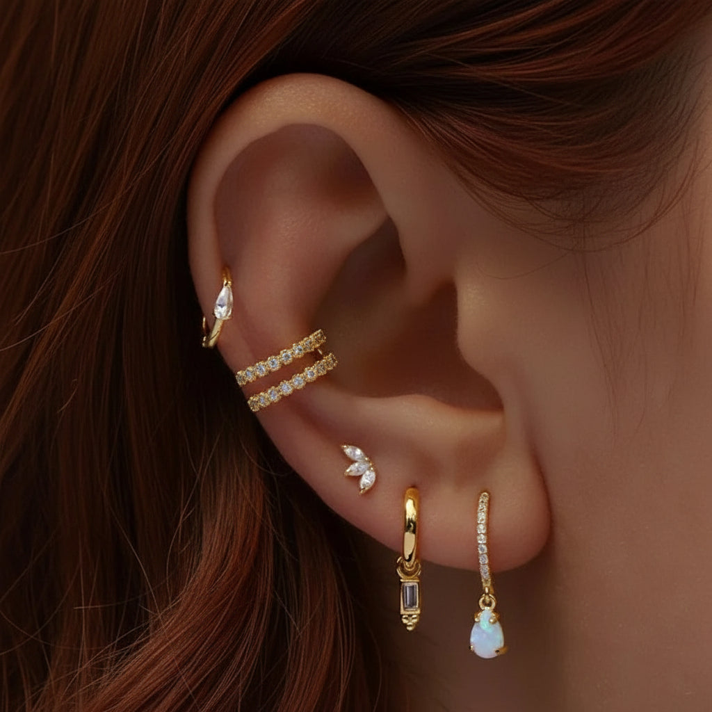 Quinn - Trio Flat Back Stud Earrings