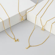 Karina - Letter Initial Gold Necklace