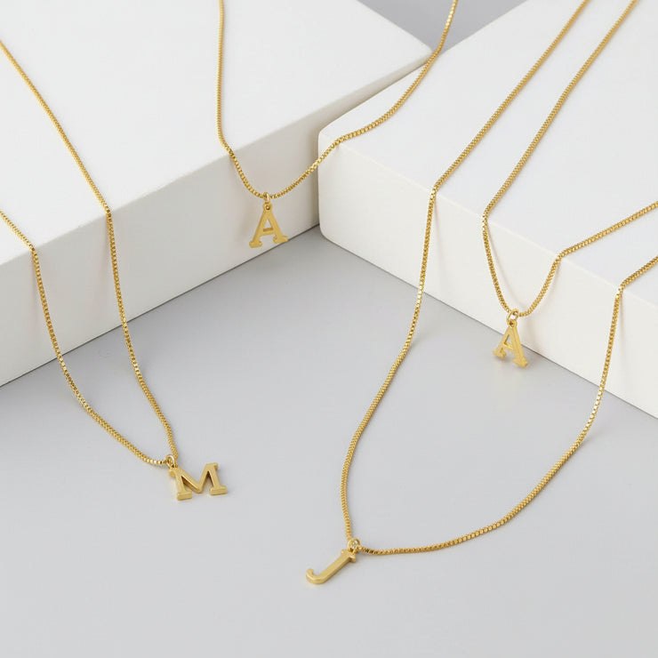 Karina - Letter Initial Gold Necklace
