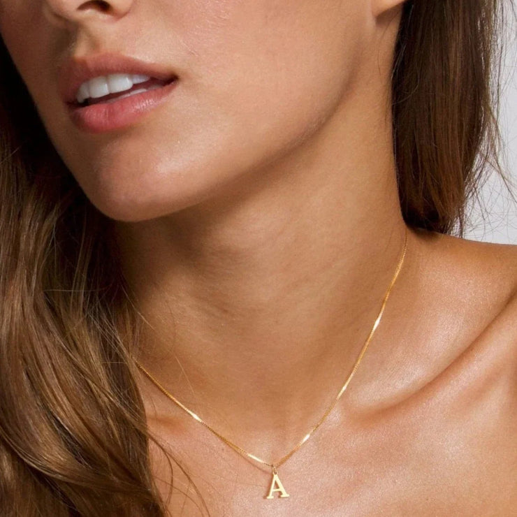 Karina - Letter Initial Gold Necklace