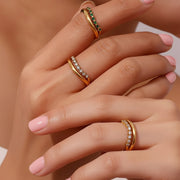 Priscilla - Diamond Simulant Gold Ring