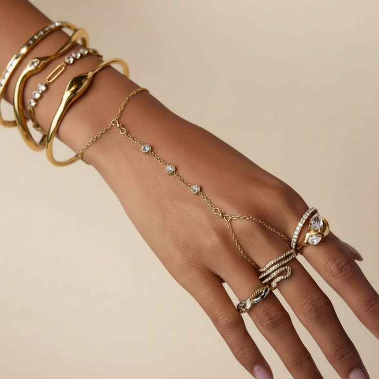 Orla - Gold Diamond Bangle