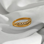 Priscilla - Diamond Simulant Gold Ring