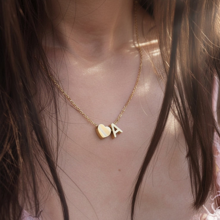 Mallory - Love Initial Letter Necklace