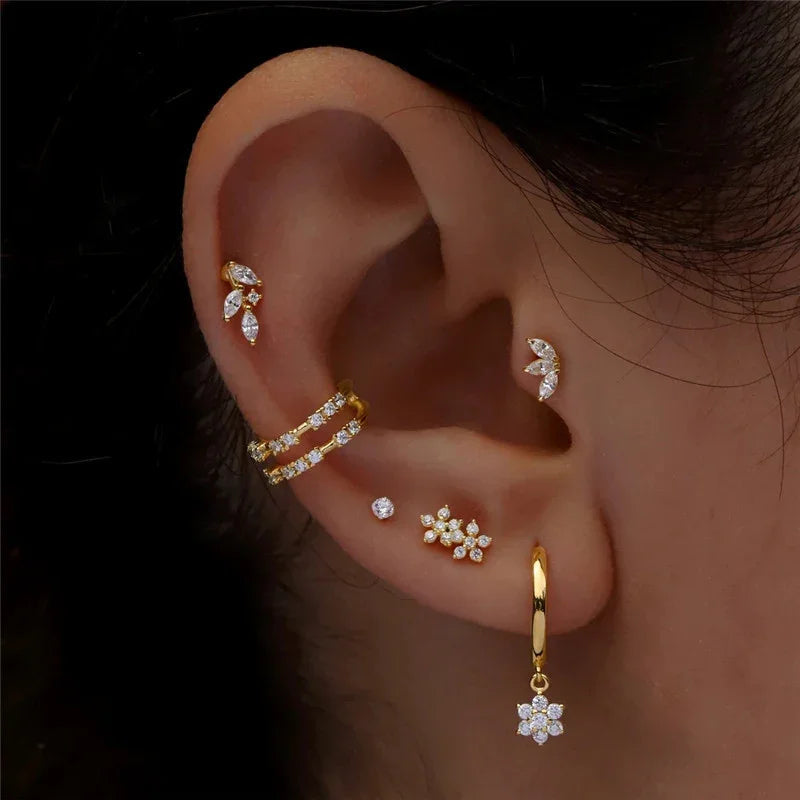 Quinn - Trio Flat Back Stud Earrings