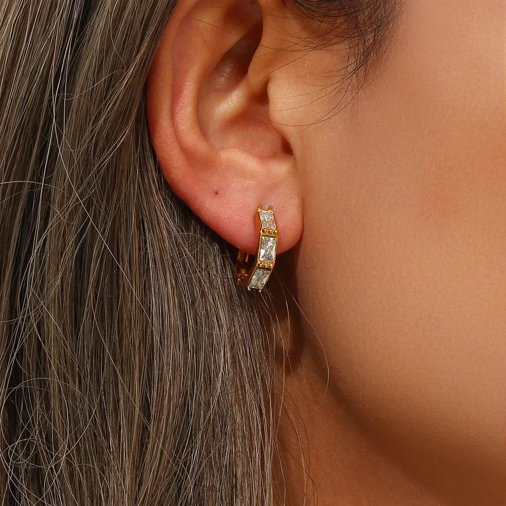 Louisa - Diamond Hoops