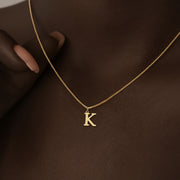 Karina - Letter Initial Gold Necklace