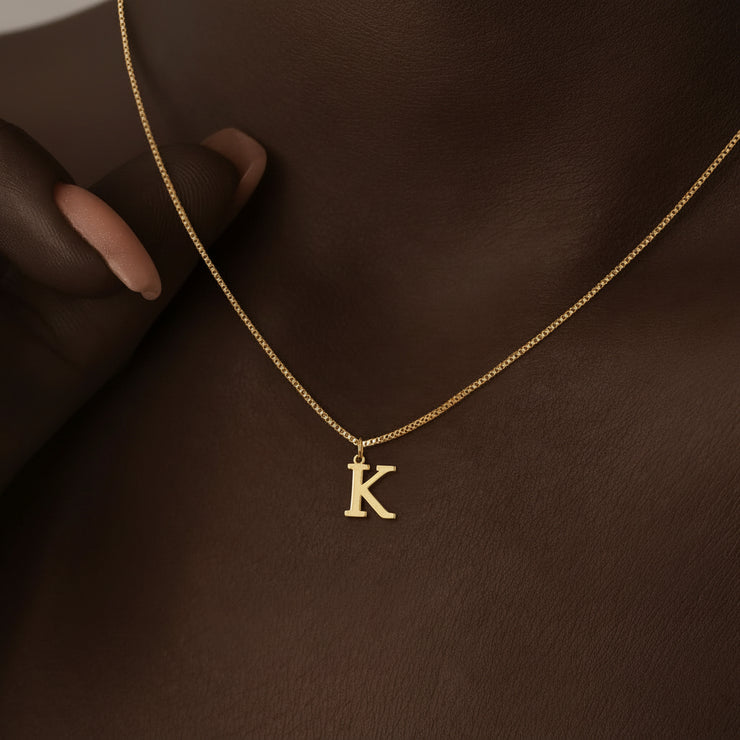 Karina - Letter Initial Gold Necklace