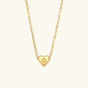 Juliette - Heart Initial Gold Necklace