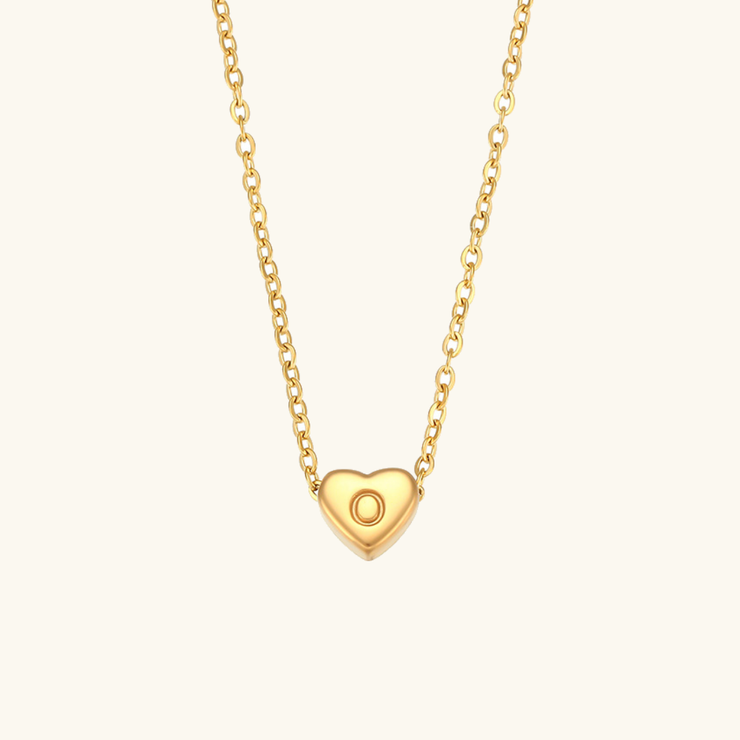 Juliette - Heart Initial Gold Necklace