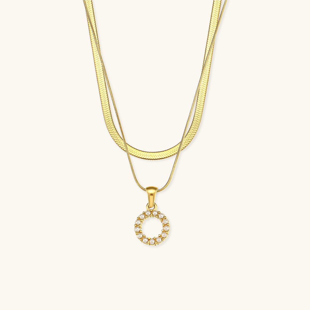 Marissa - Layered Gold Initial Letter Necklace