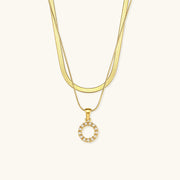Marissa - Layered Gold Initial Letter Necklace