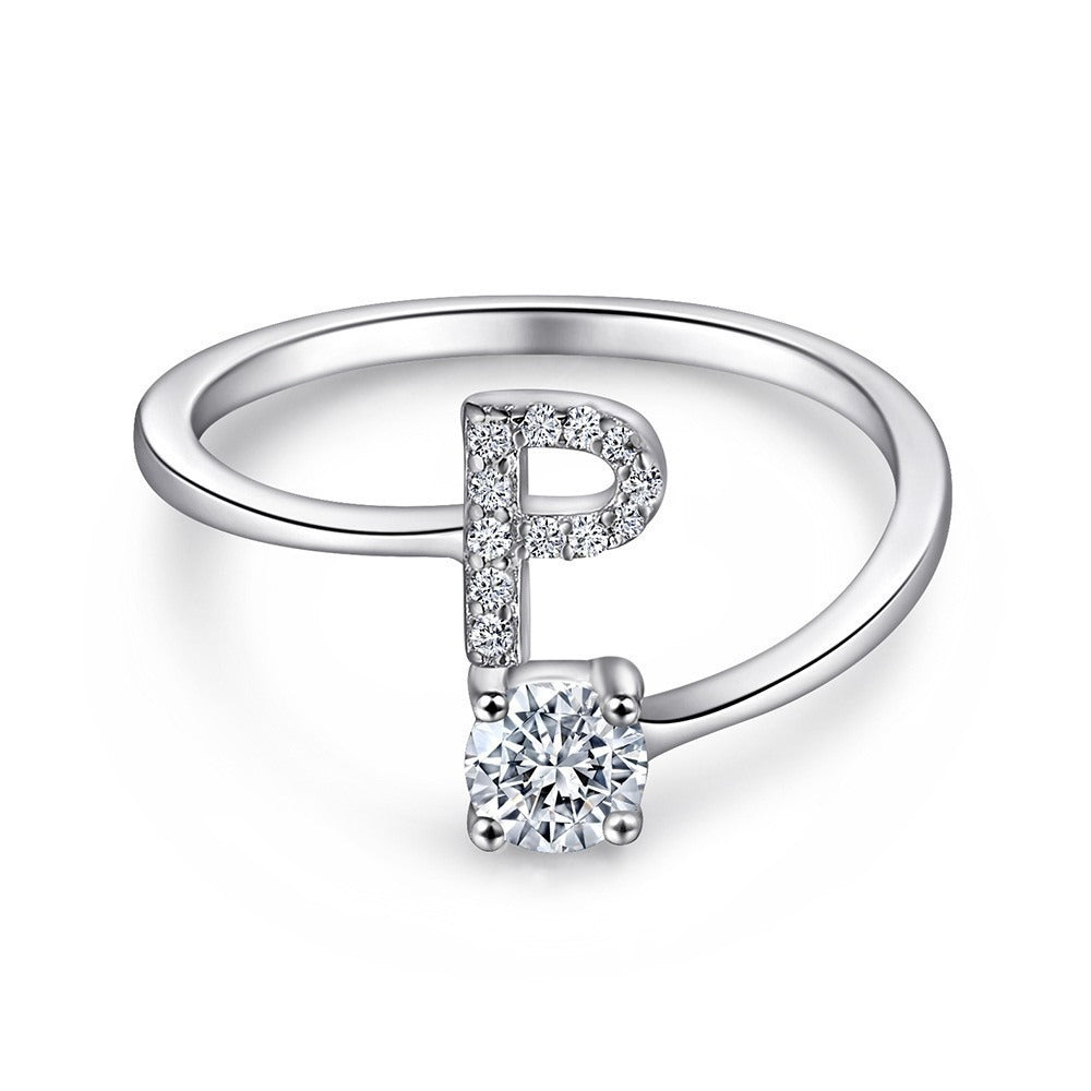 Initial Silver Ring