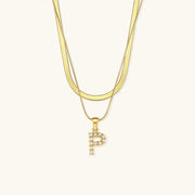 Marissa - Layered Gold Initial Letter Necklace