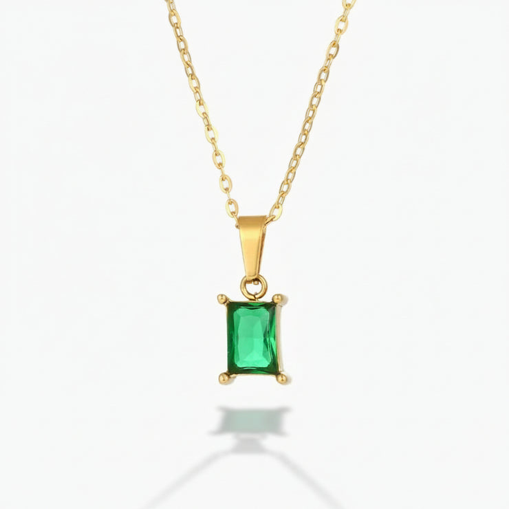 Maddie - Green Emerald  Necklace