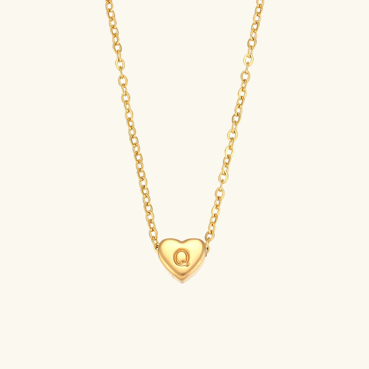 Juliette - Heart Initial Gold Necklace