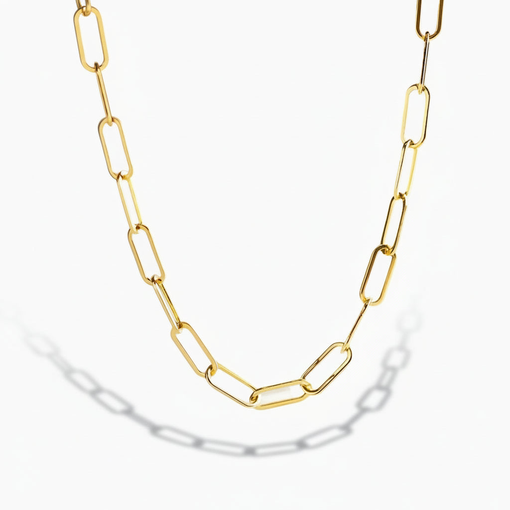 Gold Paperclip Chain Necklace