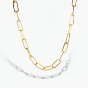 Keira - Gold Paperclip Chain Necklace