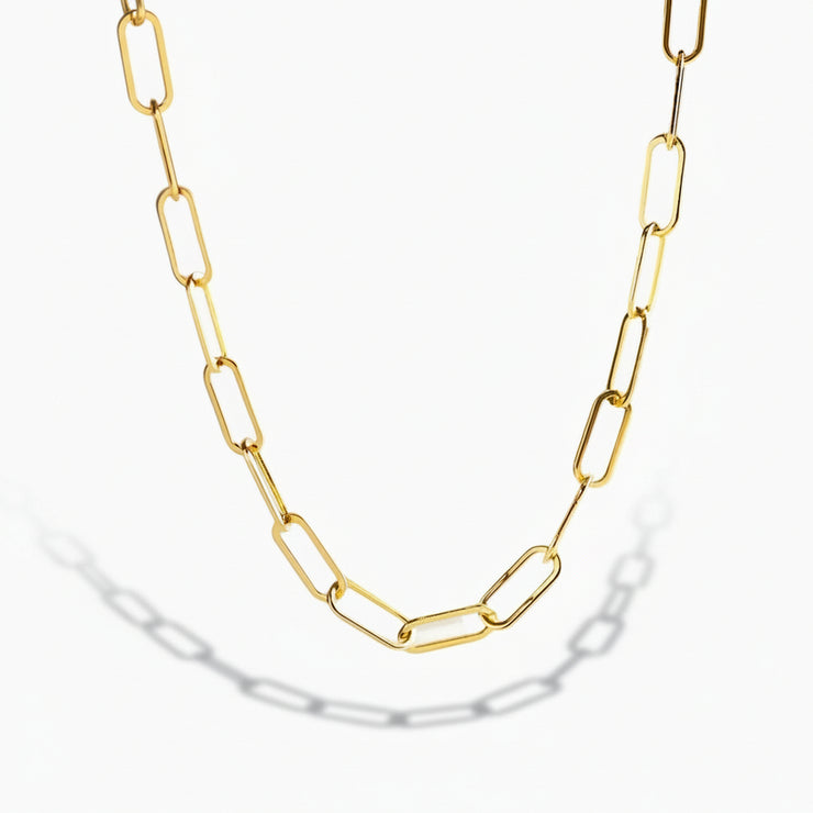 Keira - Gold Paperclip Chain Necklace