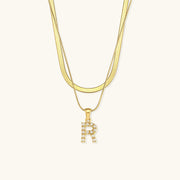 Marissa - Layered Gold Initial Letter Necklace